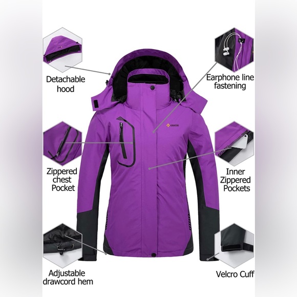 Women's Waterproof 3-in-1 Ski Snow Jacket Puffer Liner Insulated Winter Coat NEW - Picture 6 of 9